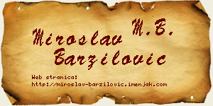 Miroslav Barzilović vizit kartica